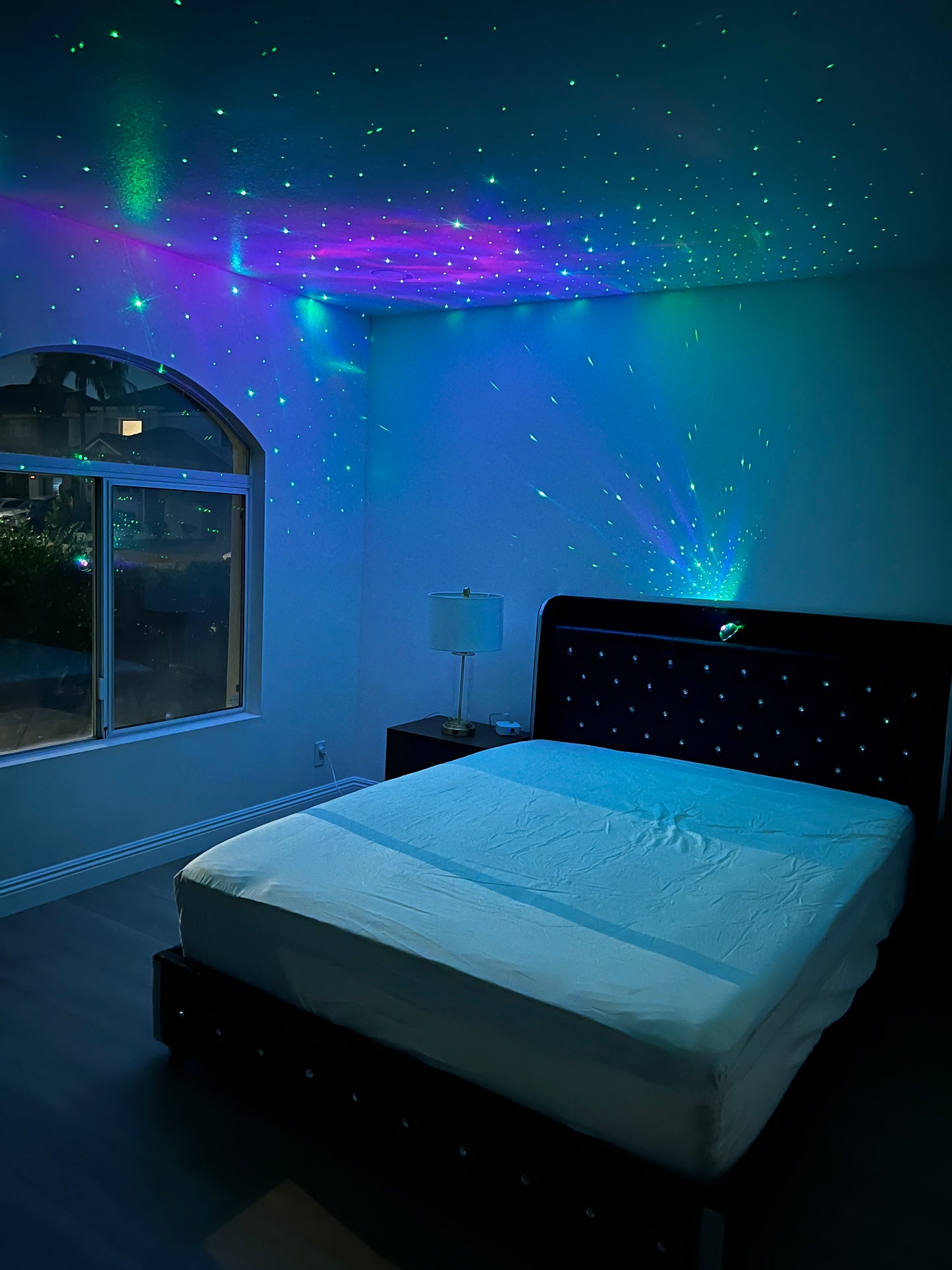 Music Galaxy Light Bed Frame with Side Panels